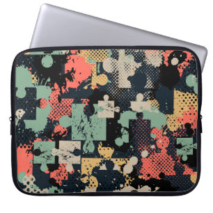 Puzzle Abstract: Creative Vintage Seamless. Laptop Sleeve