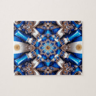 Puzzle abstract modern Design Argentinian Colours