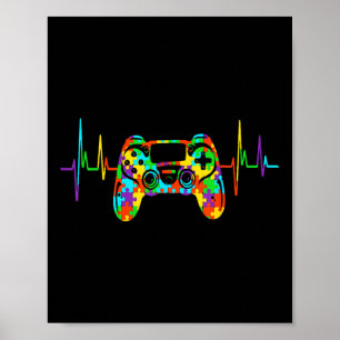 Puzzle Acceptance Kids Video Game Autism Awareness Poster