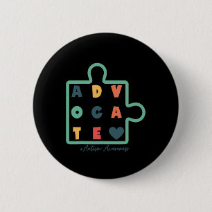 Puzzle Advocate Autism Awareness Autism Support 6 Cm Round Badge