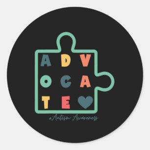 Puzzle Advocate Autism Awareness Autism Support Classic Round Sticker