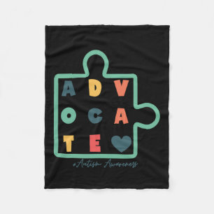 Puzzle Advocate Autism Awareness Autism Support Fleece Blanket