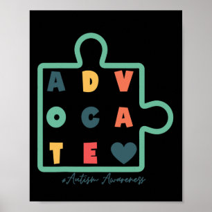 Puzzle Advocate Autism Awareness Autism Support Poster
