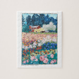 puzzle - art quilt Spring at the Farm