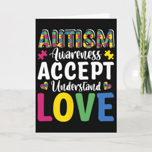 Puzzle Autism Awareness Accept Understand Love Dis Card