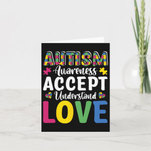 Puzzle Autism Awareness Accept Understand Love Dis Card
