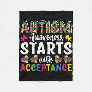 Puzzle Autism Awareness Accept Understand Love Dis Fleece Blanket