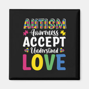 Puzzle Autism Awareness Accept Understand Love Dis Magnet