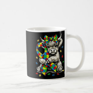 Puzzle Autism Awareness Highland Cow to Be Coffee Mug