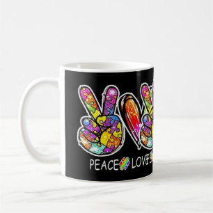 puzzle autism month awareness peace sign, 2nd Apri Coffee Mug