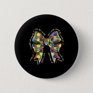 Puzzle Autism Ribbon Coquette Autism Bow Autism Mo 6 Cm Round Badge