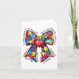 Puzzle Autism Ribbon Coquette Autism Bow Autism Mo Card