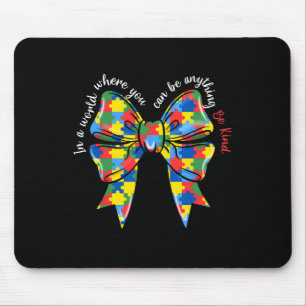 Puzzle Autism Ribbon Coquette Bow Be Kind Autism M Mouse Pad