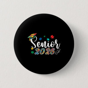 Puzzle Autistic Autism Graduation Senior 2026 Boys 6 Cm Round Badge