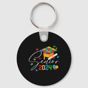 Puzzle Autistic Senior 2024 Autism Graduation Boys Key Ring