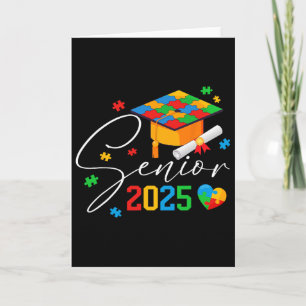 Puzzle Autistic Senior 2025 Autism Graduation Boys Card