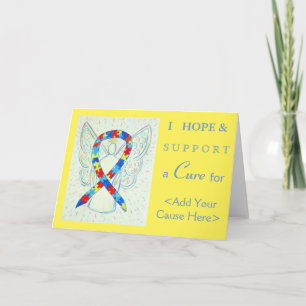 Puzzle Awareness Ribbon Angel Art Greeting Cards