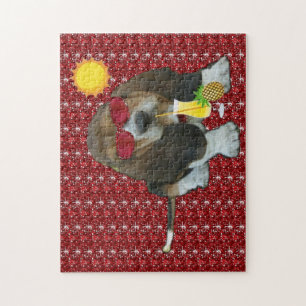 Puzzle Baby Basset Hound Summer Time