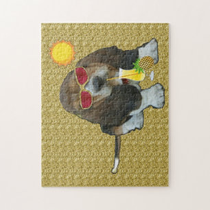 Puzzle Baby Basset Hound Summer Time