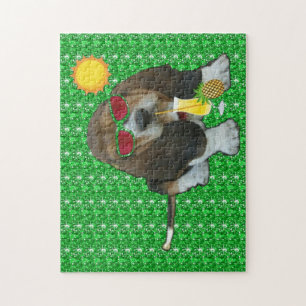 Puzzle Baby Basset Hound Summer Time