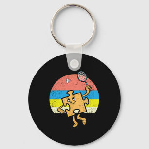 Puzzle Badminton Player Autism Awareness Autistic  Key Ring