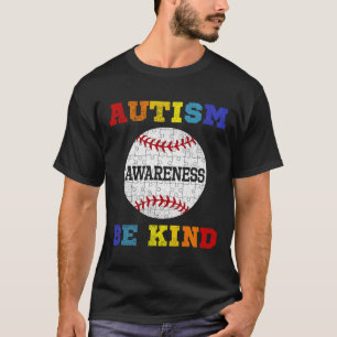 Puzzle Baseball Support Autism Awareness T-Shirt