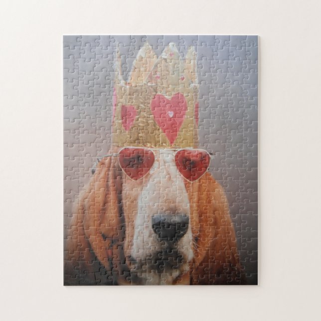 Puzzle Basset Hound King (Vertical)