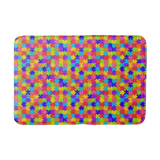 Puzzle Bathroom Bath Mat (Front)