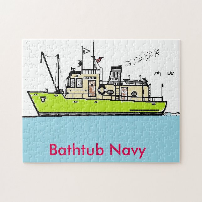 Puzzle, Bathtub Navy Jigsaw Puzzle (Horizontal)