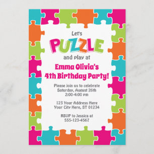 Puzzle Birthday Invitation   Puzzle Party