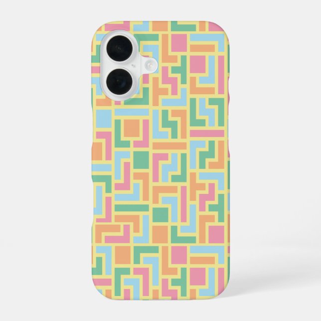 Puzzle Blocks iPhone 16 Case (Back)