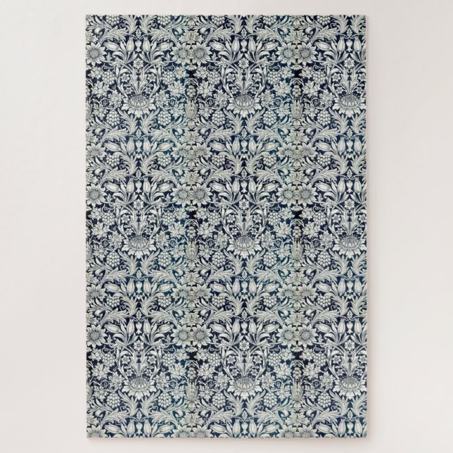 Puzzle - Blue & White Wallpaper Design (Vertical)