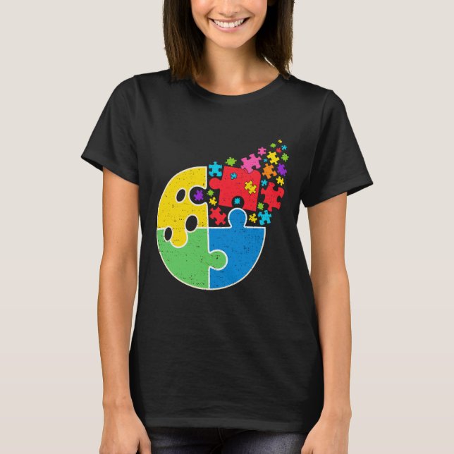 Puzzle Bowling Support Autism Awareness Men Women  T-Shirt (Front)