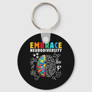 Puzzle Brain Autism Asd Adhd Mum Kids Embrace Neur Key Ring