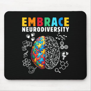Puzzle Brain Autism Asd Adhd Mum Kids Embrace Neur Mouse Pad