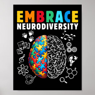 Puzzle Brain Autism Asd Adhd Mum Kids Embrace Neur Poster