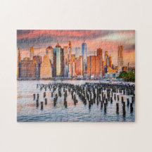 Puzzle Brooklyn bridge in New York