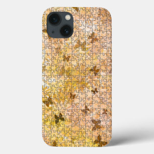 Puzzle Butterflies and Daisies-Browns by STaylor iPhone 13 Case