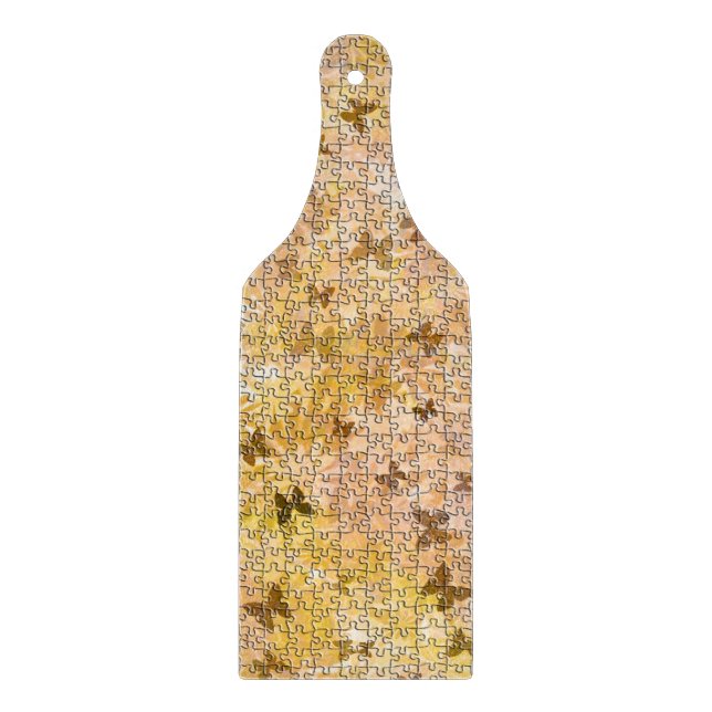 Puzzle Butterflies and Daisies-Browns by STaylor Cutting Board (Front)