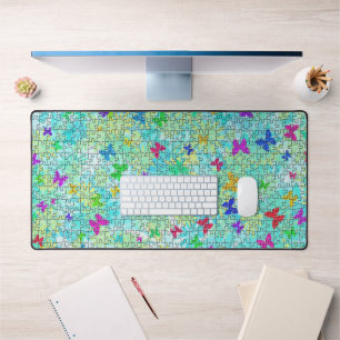 Puzzle Butterflies and Daisies by Shirley Taylor Desk Mat