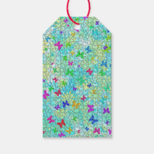 Puzzle Butterflies and Daisies-Colourful by STaylo Gift Tags