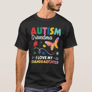 Puzzle Butterfly Autism Grandma I Love My Granddau T-Shirt