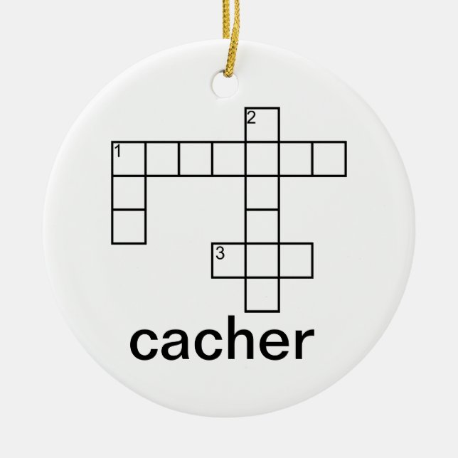 Puzzle Cacher Geocaching Custom Ceramic Tree Decoration (Front)