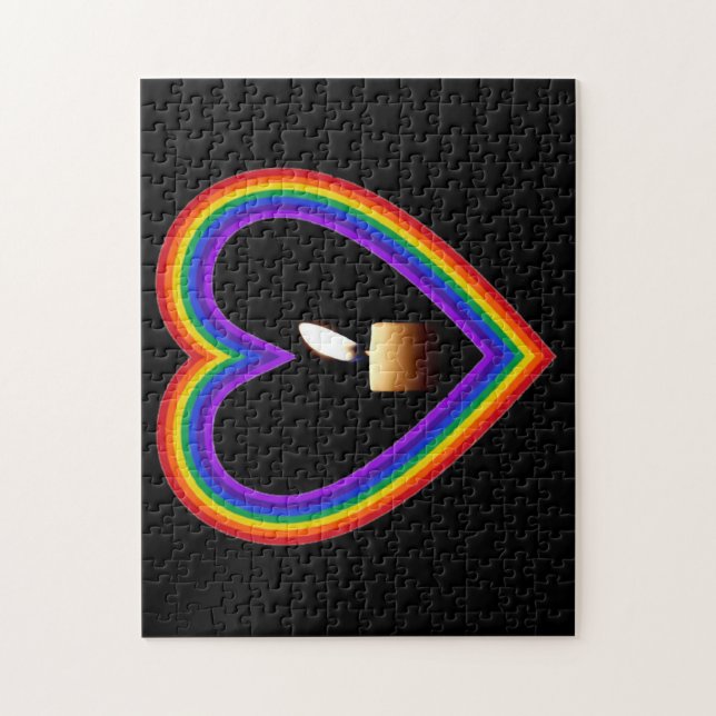 Puzzle Candle In A Rainbow (Vertical)