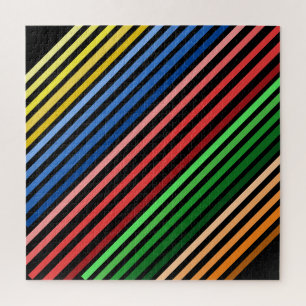 Puzzle - Coloured Lines on Black