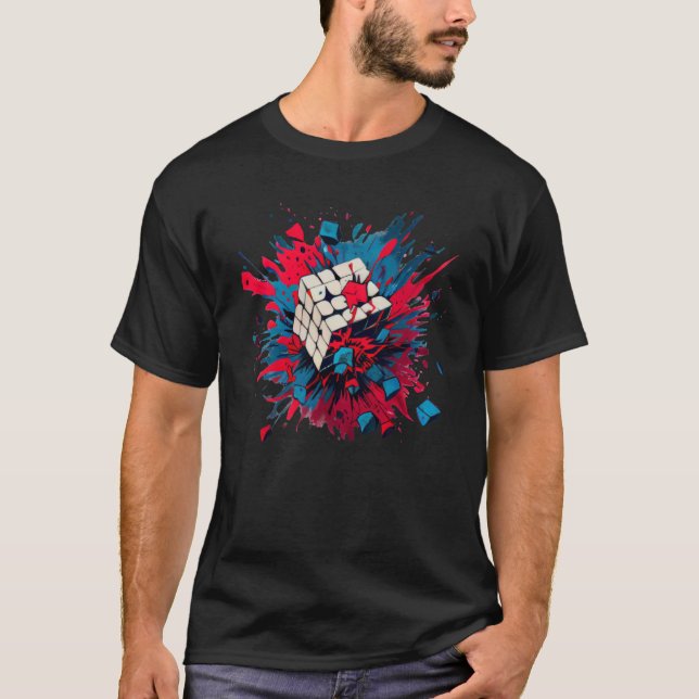 Puzzle Cube Exploding Speed Cubing 80's Youth Vint T-Shirt (Front)