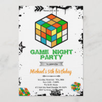 Puzzle Cube Game Party Invitation