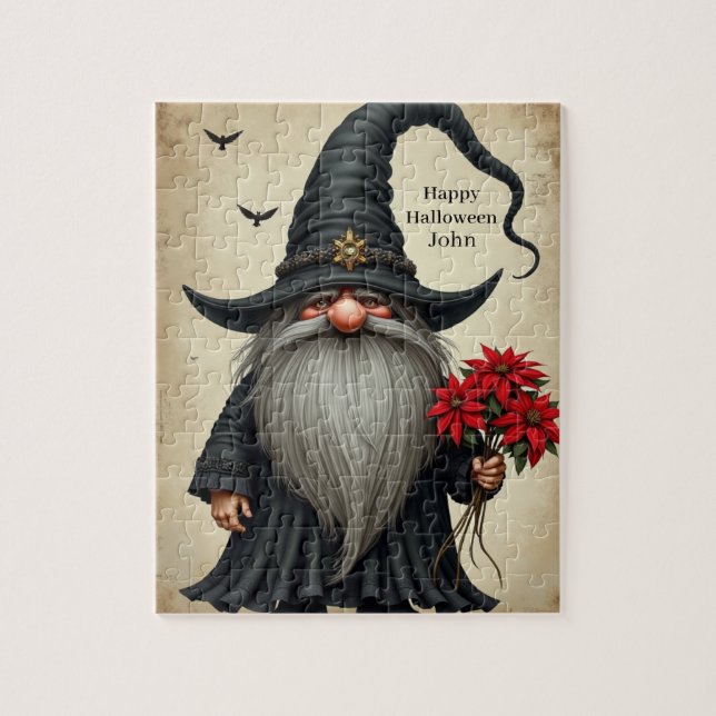 PUZZLE Customisable Halloween Wizard Wizard Gnome (Vertical)