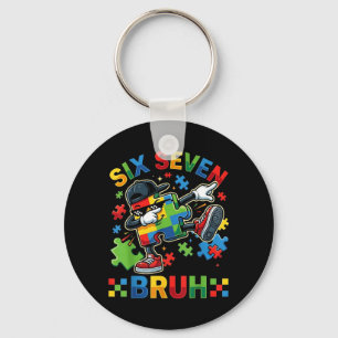 Puzzle Dabbing Bruh 67 Six Seven Boys Kids Autism Key Ring