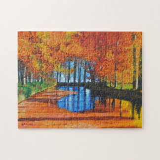 Puzzle Dutch Canal in Autumn